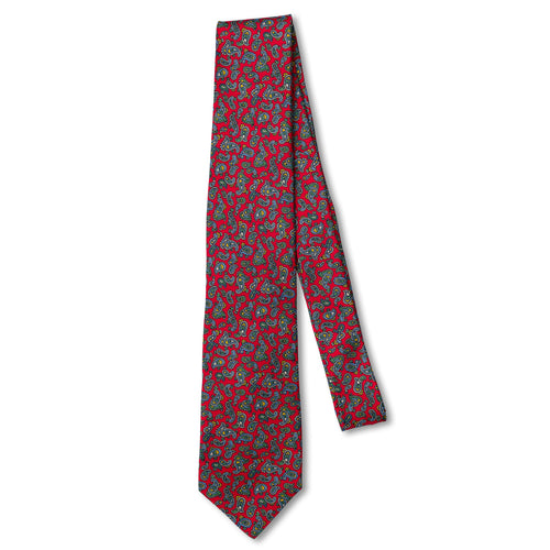 Red Tossed Paisley Tie