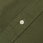 Olive button down oxford shirt, made in the USA, 100% cotton, white button, stitched placket. Gitman Vintage.