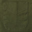 The olive front pocket of the overdyed oxford shirt.