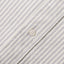 A grey striped brushed oxford fabric placket, with a white button.