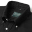 Black button down oxford shirt, made in the USA, 100% cotton, white button, stitched placket. Gitman Vintage, collar.