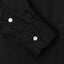 Black button down oxford shirt, made in the USA, 100% cotton, white button, Gitman Vintage, buttoned sleeve, buttoned cuff.