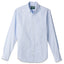 The Blue Ultralight Oxford button down shirt made from 80s single yarn cotton with barrel cuffs, a chest pocket, and white buttons.