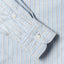 The sleeve on the Blue Striped Japanese Oxford.