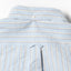 The back of the Blue Striped Japanese Oxford with a locker loop and a button on the back of the collar.