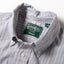 A close-up of the Blue Organic Cotton Dobby Stripe collar.