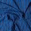 The texture on the fabric of the Indigo Awning Stripe Camp Shirt.