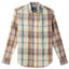 The Tan Archive Madras, a stitched placket with barrel cuffs and a front pocket with white buttons.