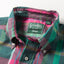A close-up of the button down collar.