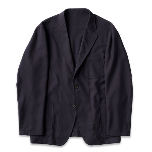 The British Hopsack Simple Jacket made from 100% worsted wool. Unlined, unstructured, and made in the USA.