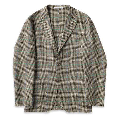 The Grey Glen Plaid Simple Jacket a blend of wool, silk, and linen. Unlined, unstructured, and made in the USA.