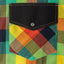 The pearl snap button on the flap pocket.
