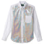 The Disco Zephyr Oxford, with flashy sequin-appliqué front panels and a front pocket and button down collar.