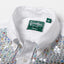 A close-up of the button down collar.