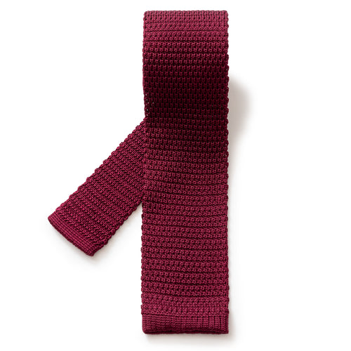 Burgundy Silk Knit Tie