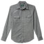 The Grey Nepped Silk shirt made from Japanese raw silk and features flap pockets and a button free collar with white buttons and barrel cuffs.