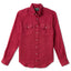 Red Albini Linen Flannel sport shirt features soft Italian linen flannel, button-down collar, lined cuffs, chest pocket, and versatile construction.