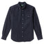 Indigo Silk Denim sport shirt features luxurious silk denim fabric, button-down collar, lined cuffs, chest pocket, and classic shirting construction.