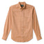 Orange Brushed Chambray sport shirt features soft brushed cotton chambray fabric, button-down collar, lined cuffs, chest pocket, and classic shirting construction.