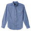 Blue Brushed Chambray sport shirt features soft brushed cotton chambray fabric, button-down collar, lined cuffs, chest pocket, and classic shirting construction.
