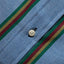 Close-up of the Nicholas Daley Rebel Riot Chambray sport shirt's unlined placket featuring contrast buttonholes and dress shirt buttons.
