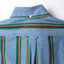 Back view of the Nicholas Daley Rebel Riot Chambray sport shirt featuring a locker loop and button on the back of the collar.