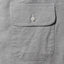 Close-up of the Grey Brushed Chambray sport shirt's chest pocket, showcasing the soft brushed chambray fabric and detailed construction.