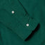 Close-up of the Emerald 16-Wale Corduroy sport shirt's lined cuff and buttons, showcasing its fine-wale cotton corduroy fabric.