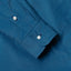 Close-up of the Blue 16-Wale Corduroy sport shirt's lined cuff and buttons, showcasing its fine-wale cotton corduroy fabric.