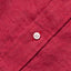 Close-up of the Red Albini Linen Flannel sport shirt's button placket featuring classic buttons and soft Italian linen flannel fabric.