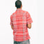 The back of the Jamaica Bandana Madras Camp Shirt on the model.