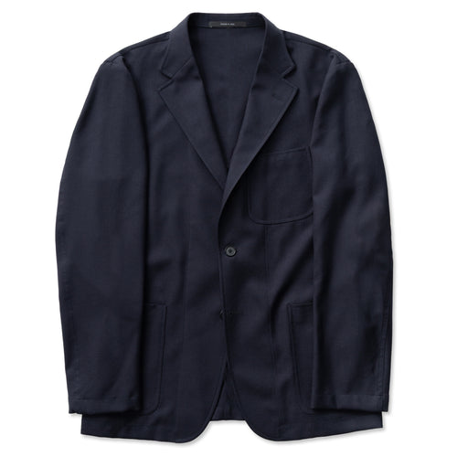 Navy Hopsack Simple Jacket