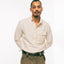 The Yellow Japanese Spring Oxford on body showing the button through chest pocket and the lined popover placket.