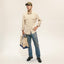 Tan 16-Wale Corduroy sport shirt worn by a model, showcasing its fine-wale cotton corduroy fabric, button-down collar, and classic menswear fit.