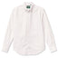 A long-sleeved, button-down  white Oxford shirt with a chest pocket, flat collar, and barrel cuffs. Gitman Vintage, 100% cotton, made in the USA.