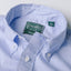 The button down collar on the Blue Zephyr Oxford shirt.