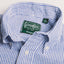 The button down collar on the Blue Stripe Seersucker shirt.