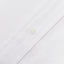 The button on the stitched placket on the White Linen Short Sleeve shirt.