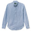 The Blue Stripe Linen shirt crafted from a breathable linen-cotton blend. Featuring a classic light blue and white stripe with refined construction, this warm-weather staple offers effortless versatility. Made in the USA.