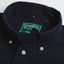 The button down collar on the Navy Overdye Seersucker shirt.