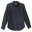 A classic navy flannel made from a soft cotton twill, with a front pocket and white buttons made in the USA.
