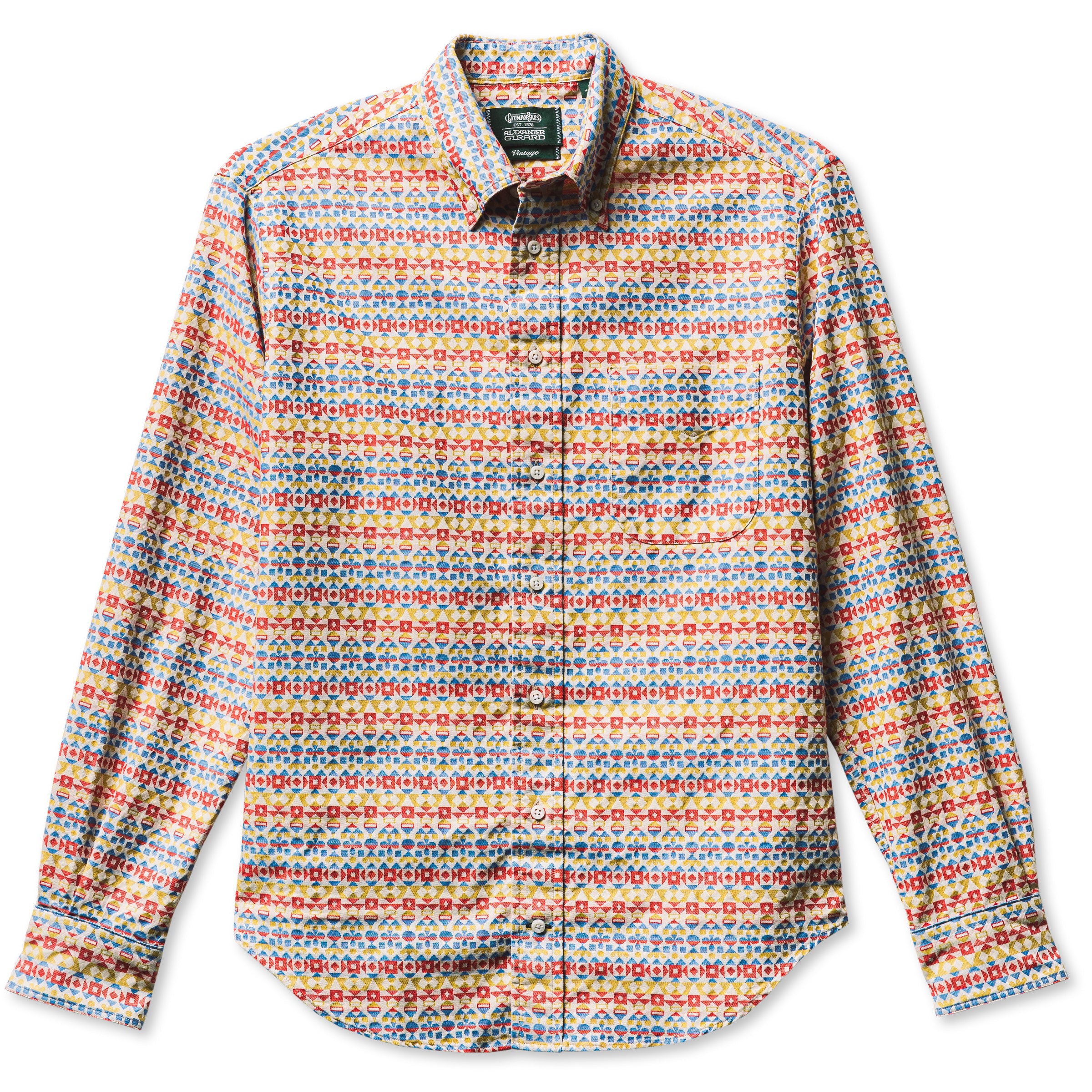 Alexander Girard Crimson & Ochre Woven Brocade