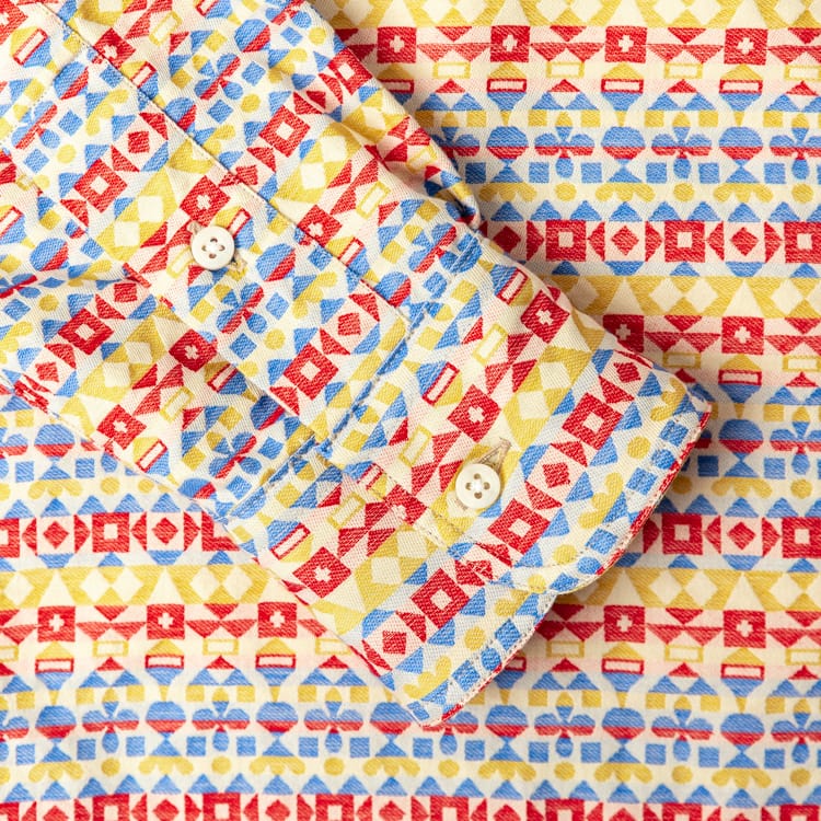 Alexander Girard Crimson & Ochre Woven Brocade