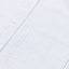 Blue striped button down oxford shirt, made in the USA, 100% cotton, white button, stitched placket, chest pocket.
