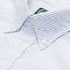 Blue striped button down oxford shirt, made in the USA, 100% cotton, white button, collar, Gitman Vintage.