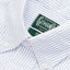 Blue striped button down oxford shirt, made in the USA, 100% cotton, white button,Gitman Vintage, Collar.