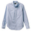 A long-sleeved, button-down blue Oxford shirt with a chest pocket, flat collar, and barrel cuffs. Gitman Vintage, 100% cotton, made in the USA.